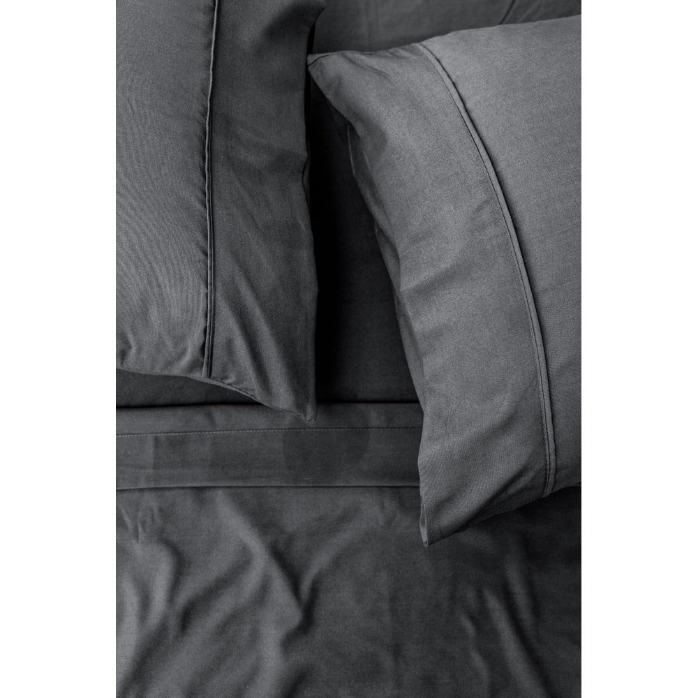 DBCchez Vous Parure de Draps Microfibre Gris Queen