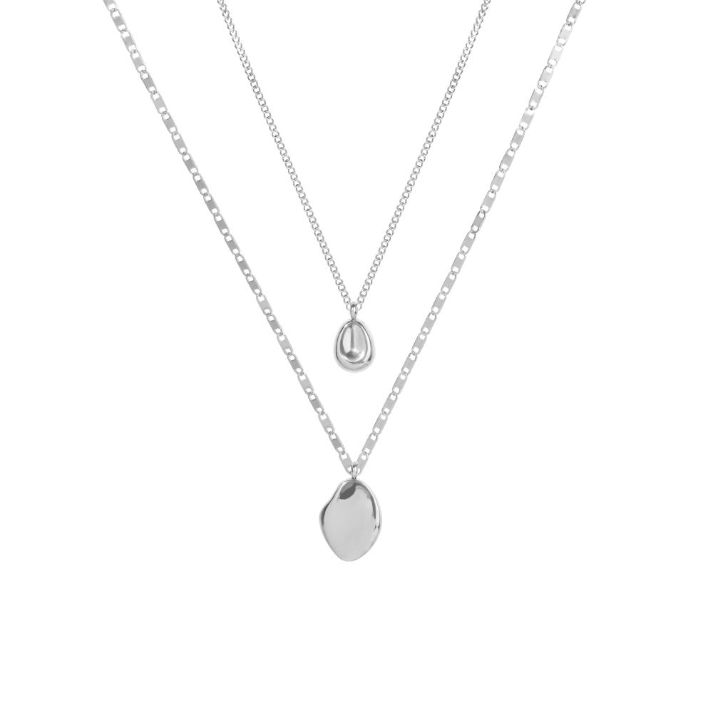 Mia Duetto Pendant Necklace - Silver