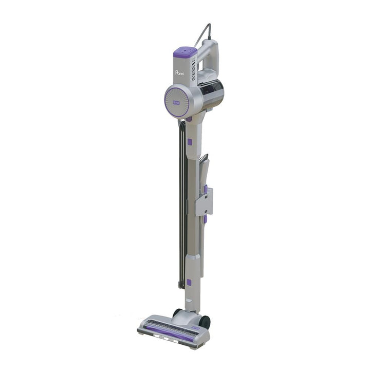 Aspirateur-balai filaire Panni 5-en-1 pour animaux, debout seul, avec brosse motorisée pour poils d'animaux – Argent