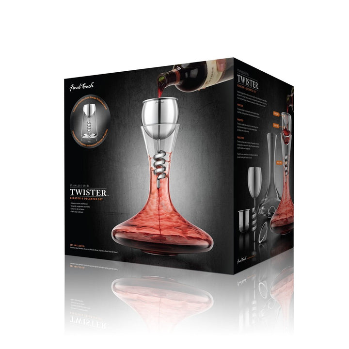 Ensemble aérateur et décanteur en acier inoxydable Final Touch® Twister